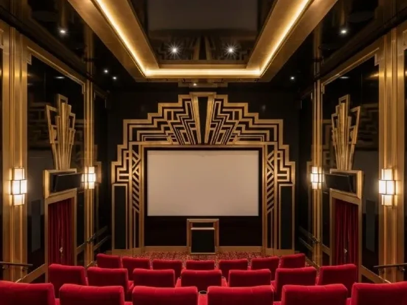 Custom Art Deco Home Theater Design With Signature Style 01 - Transcend Home Theater project photo