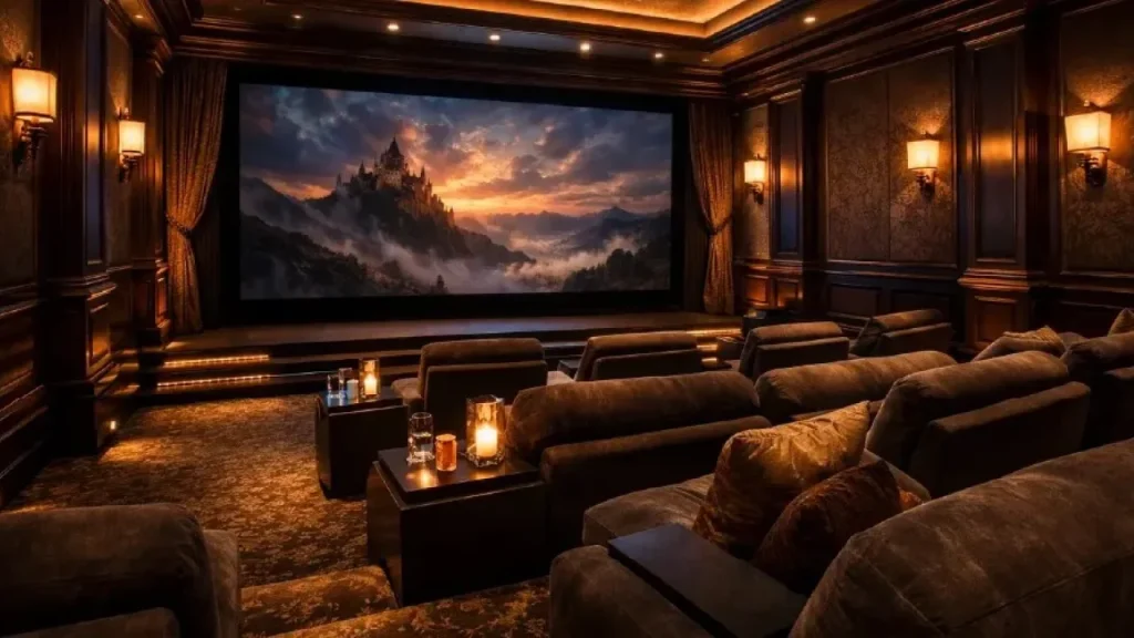 Constructionand Finishes Builtfor Statement Spaces 01 - Transcend Home Theater project photo